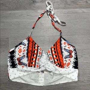 Vibrant Butterfly Print Crop Top 2 piece Set